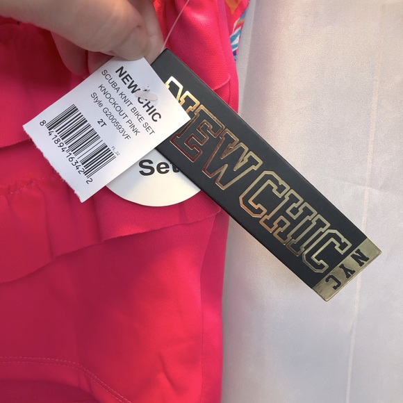 New Chic scuba knit bike set, knockout pink, 2T - Picture 7 of 7